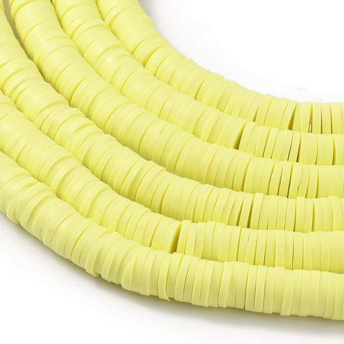 Katsuki Fimo Klei Disc Kralen 6mm Geel, streng 350 stuks