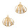 Shell Charm Clam Gold Off White 19-20x20-24mm