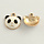 Panda Charm Gold Black White 18x16mm