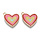 Charm Heart Red Pink 20x17.5mm