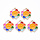 Colourful Flower Charm Gold 18.5x16mm