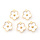 1114 Flower Charm Gold White 13x11.5mm