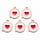 Heart in Circle Charm Gold Pink Red 17x14mm