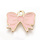 1105 Bowknot Charm Gold Pink 14.5x17mm