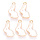 Rabbit Charm Gold White 17x11mm