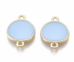 Rond Tussenzetsel Goud Blauw 17x13mm