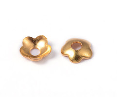 20 Pieces Flower Bead Cap Gold plated 4mm