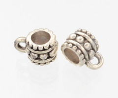 20 stuks Kraal met Oog voor 5mm Koord Zilver 7.2x6.5mm