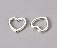20 stuks Tussenzetsel Hart Antiek Zilver 10mm Nikkelvrij