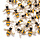 Bee Charm Gold Black Yellow with Rhinestone 15x16.5mm