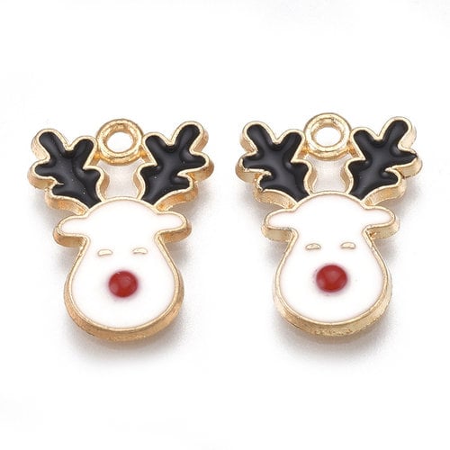 Christmas Rudolf Deer Charm Gold 17x13mm 