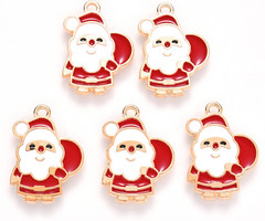 Santa Claus Charm Red White 22x16mm