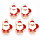 Kerstman Bedel Rood Wit 22x16mm