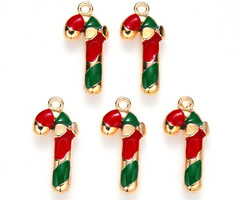 Candy Cane Charm Red 20x9mm