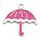 1117 Bedel Paraplu Zilver Roze 26x28mm