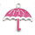 1117 Umbrella Charm Silver Pink 26x28mm