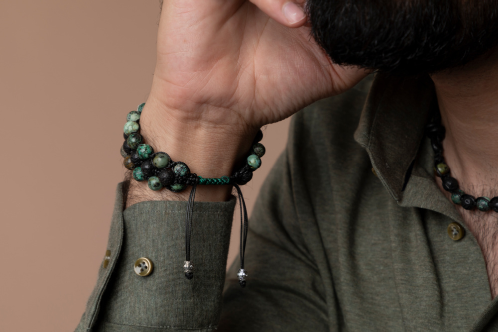 Heren Shamballa Armband met Macramé Knopen - Beads & Basics