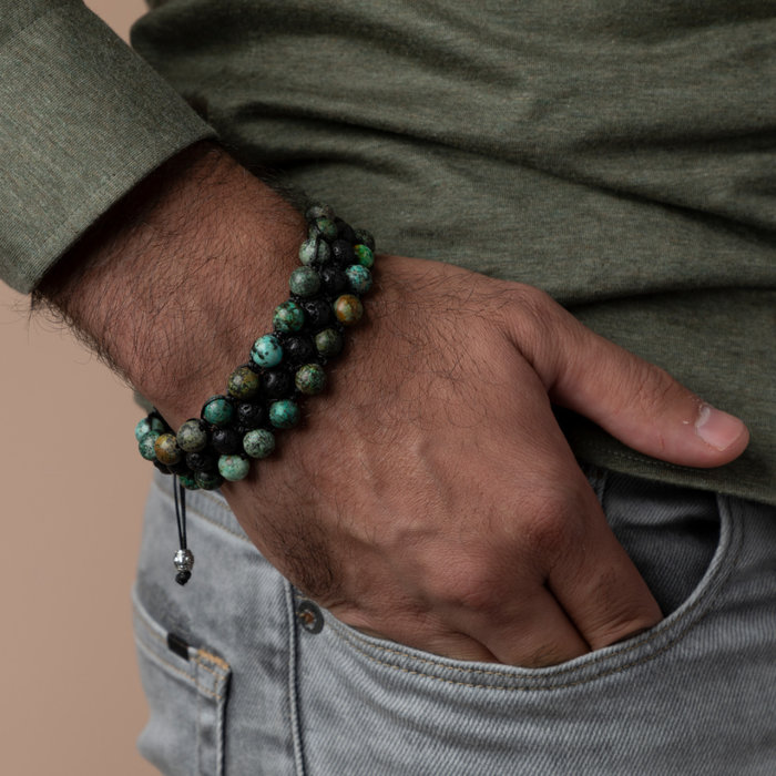 Make Shamballa Bracelet for Men with Macramé and Natural Gemstones Inspi360