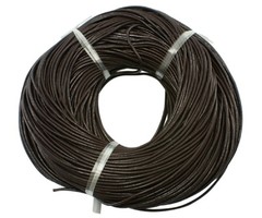 3 meter DQ Leer 1mm Donker Bruin / Zwart