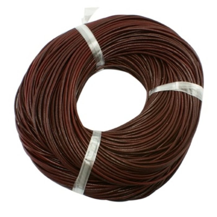 Cowhide Leather Cord 1mm Brown, 3 meter
