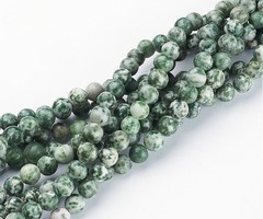 Natural Green Spot Jaspis Gemstone Beads Green 6mm, strand 40 pieces