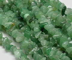 Natural Aventurijn Chips Groen 5~8x5~8mm, Streng 80cm, circa 100 stuks