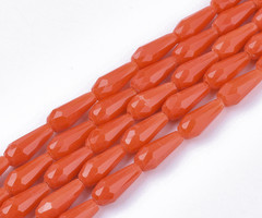 20 stuks Druppel Glaskralen Oranje 9x4mm