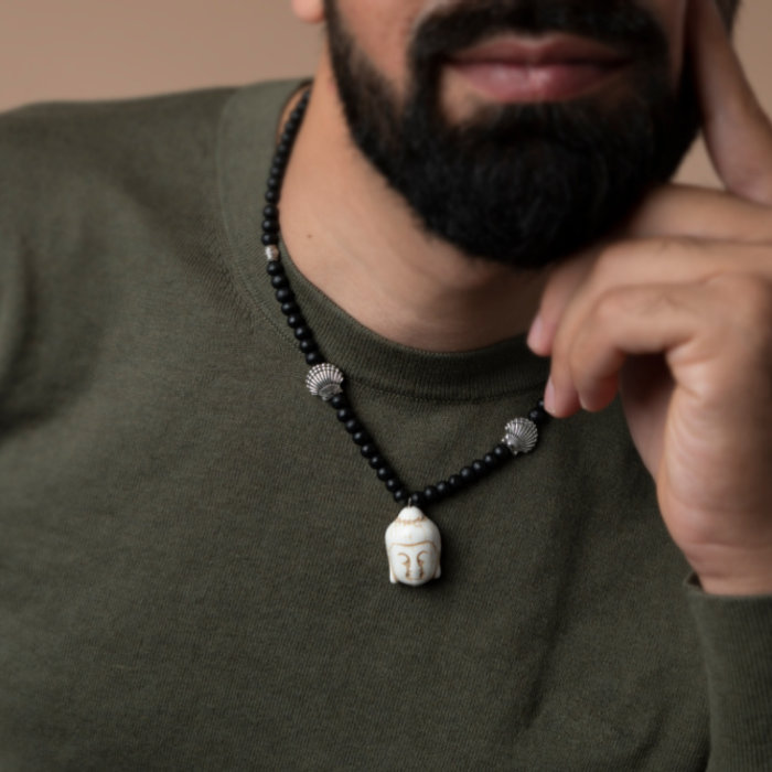 Make Mens Necklace  with Buddha Charm Inspi362
