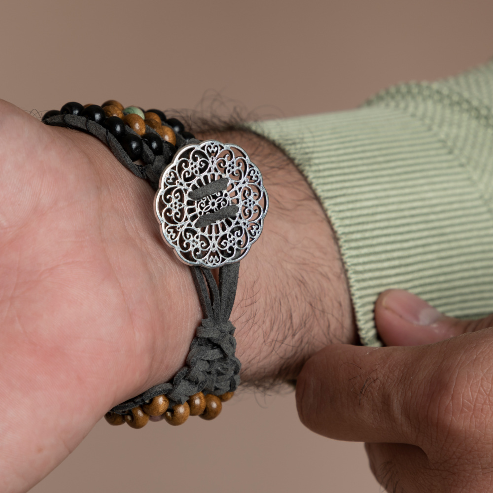 Onbemand efficiëntie Berg kleding op Heren Armband Weven met Houten Kralen - Beads & Basics