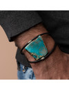 Make Men's Leather Bracelet  with Turquoise Slab