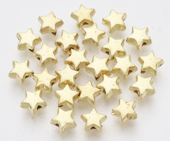 25 stuks Metal Look Kralen Ster Gold Plated 6mm