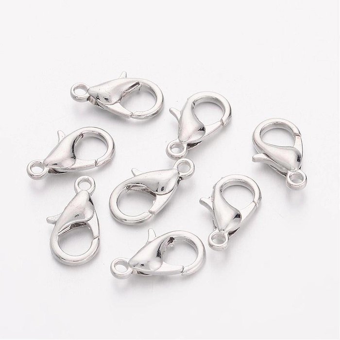 Lobster Clasp Silver 10mm, 10 pieces