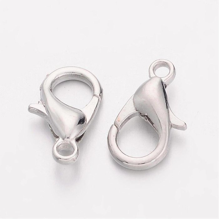Lobster Clasp Silver 10mm, 10 pieces