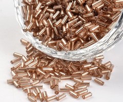 10 grams Bugle Beads Camel Shine 3~4x1.5~2mm