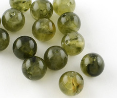 50 Pieces Gemstone Look Acryl Beads Olive Green 8mm