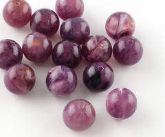 50 Pieces Gemstone Look Acryl Beads Purple 8mm