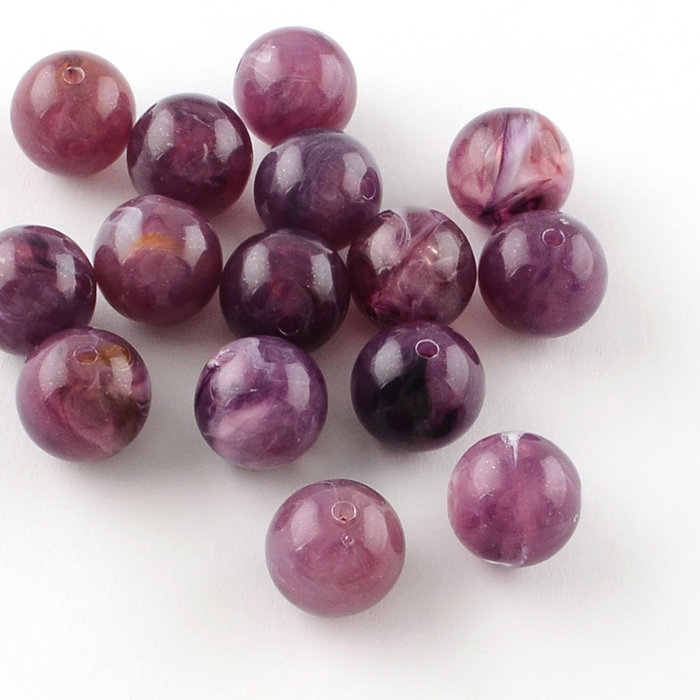 Gemstone Look Acryl Beads Purple 8mm, 50 pieces