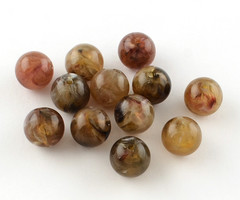 50 stuks Edelsteen Look Acryl Kralen Bruin 8mm