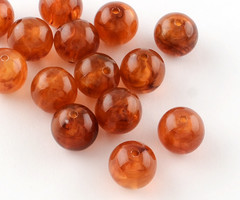 50 Pieces Gemstone Look Acryl Beads Amber 8mm