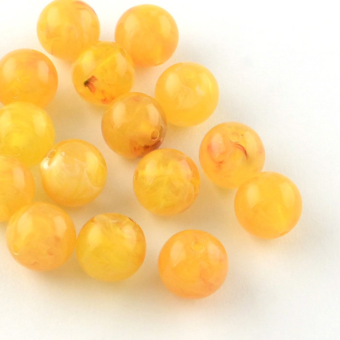 Gemstone Look Acryl Beads Round Ocre 8mm, 50 piece