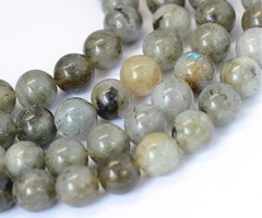 Natural Labradoriet Edelsteen Kralen 8mm Grijs , streng 39cm, 40 stuks