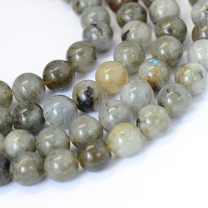 Natural Labradorite Gemstone Beads 4mm Grey, strand 39cm, 86 pieces