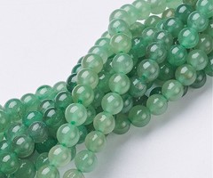 Natural Aventurine Gemstone Beads Green 6mm, strand 39cm, aprox. 55 pieces