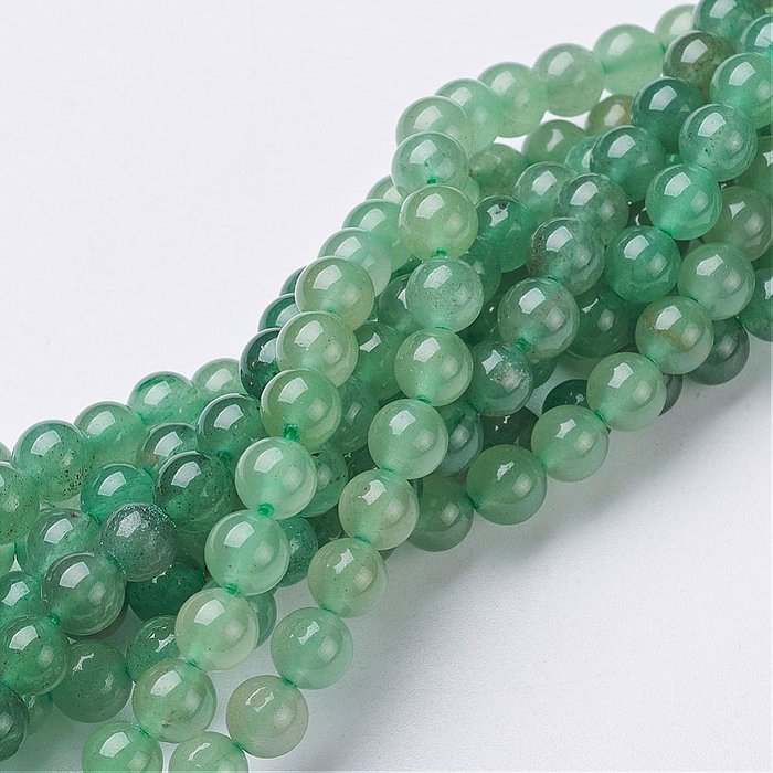 Natural Aventurine Gemstone Beads Green 6mm, strand 39cm, aprox. 55 pieces