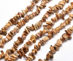 Natural Picture Jaspis Chips Bruin 5x8mm, streng 80cm, ongeveer 260 stuks