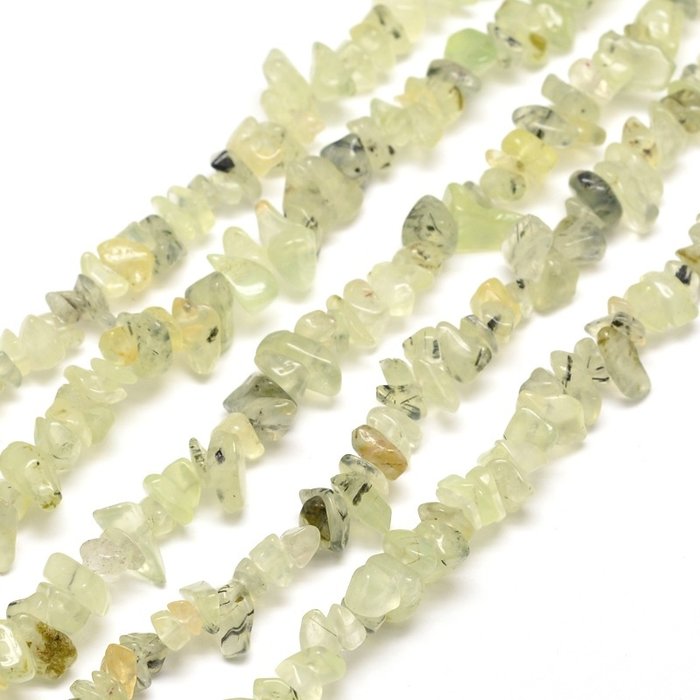 Natural Prehnite Chips Green 5x8mm, strand 80cm, aprox. 270 pieces