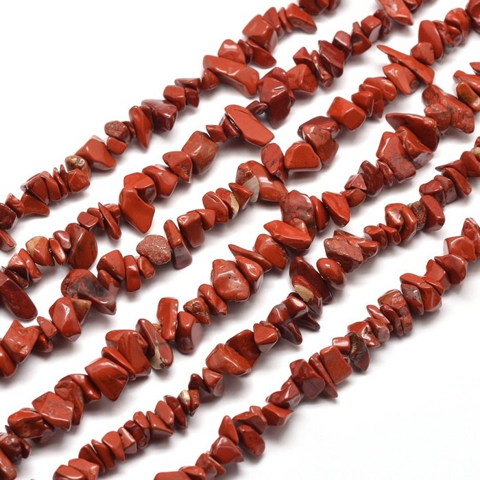 Natural Red Jasper Chips 5x8mm, strand 80cm, aprox. 210 pieces