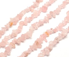 Natural Rose Quartz  Chips 5x8mm, strand 80cm, aprox. 190 pieces