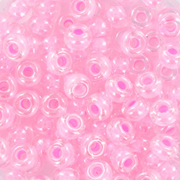 Miyuki Seed Beads 4mm 6/0 Pink Lined Crystal, 10 grams