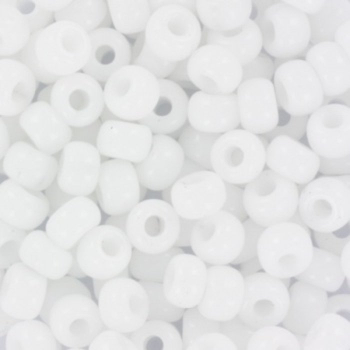 Miyuki Seed Beads 4mm 6/0 Opaque White, 10 grams